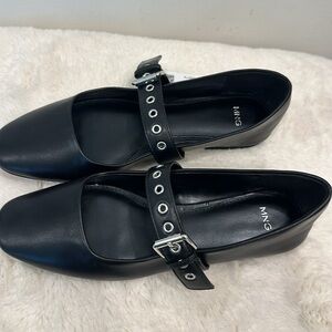 Mango buckle-strap ballet flats